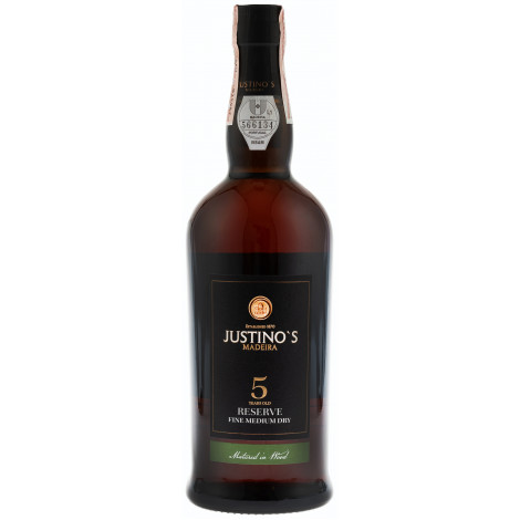 Вино "Madeira Reser.Fine Medium Dry" 5yo бiл.н/сух 0,75л 19% (Португалія,о.Мадейра,ТМ"Justinos")