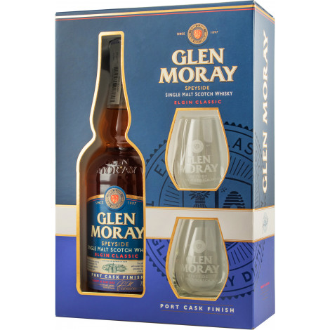 Віскі "Glen Moray Port Cask Finish" 0,7л 40% под.наб+2кел (Шотландія, Шпейсейд, ТМ "Glen Moray")