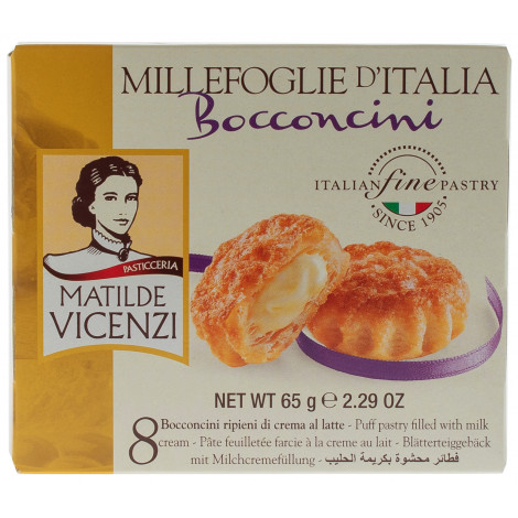 Печиво "Bocconcini With Milk Cream" з вершковим кремом 65г (Iталiя, ТМ "Vicenzi")