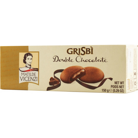 Печиво "Grisbi Double Chocolate Matilde" з шоколадною начинкою 150г (Італія, ТМ "Vicenzi")