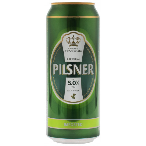 Пиво cвітле "Harboe Pilsener" 0,5л 5% ж/б (Данія, ТМ "Harboe")