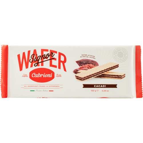 Вафлі з какао "Wafers Piu Cocoa" 150г (Італія, ТМ "Cabrioni")