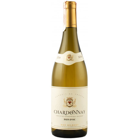 Вино "Chardonnay" біл.сух 0,75л 13,5% (Франція,Лангедок-Руссільон,ТМ "Max Gilbert")