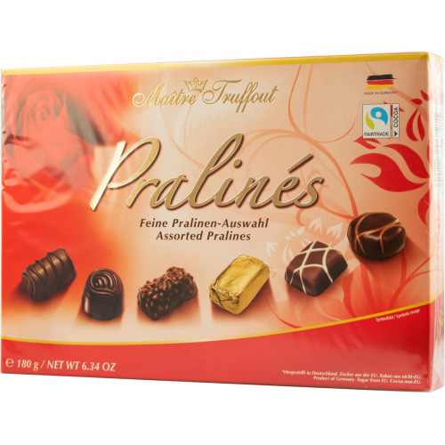 Праліне асорті "Pralines Red" 180г (Німеччина, ТМ "Maitre Truffout")0089813