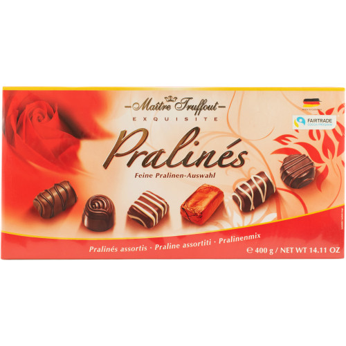 Праліне асорті "Pralines Red" 400г (Німеччина, ТМ "Maitre Truffout")0089814