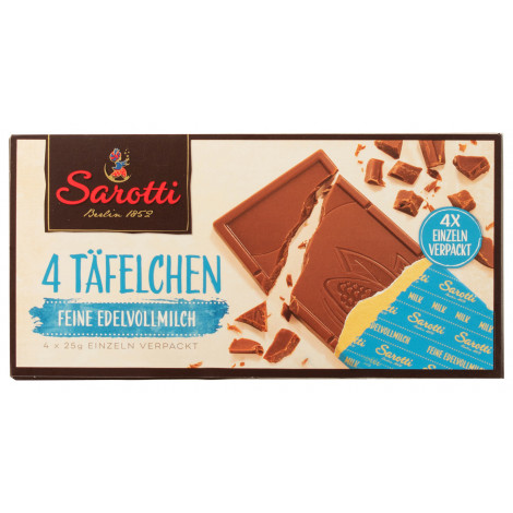 Шоколад молочний "Milk 35%" 4*25г (Німеччина, ТМ "Sarotti")