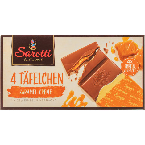 Шоколад молочний "Milk Caramel" з карамеллю 4*25г (Німеччина, ТМ "Sarotti")