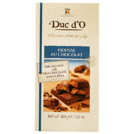 Шоколад "Duc d'O" молочний з наповнювачем 160г (Бельгія, ТМ "Duc d'O")