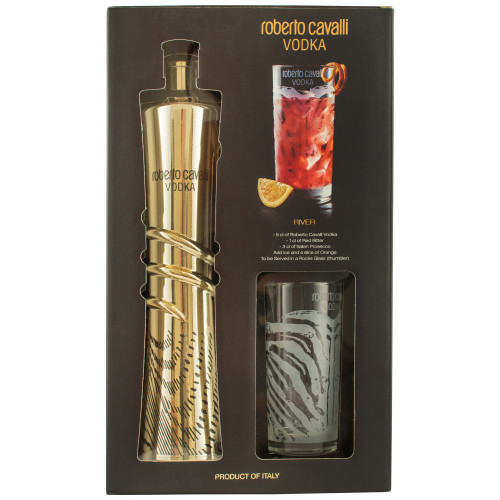 Горілка "Roberto Cavalli Golden Edition" 1л 40% кор + склянка (Італія, ТМ "Roberto Cavalli")