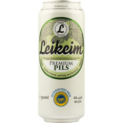 Пиво світле "Pils" 0,5л 4,9% ж/б (Німеччина, ТМ "Leikeim")