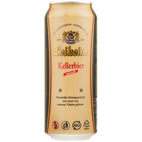 Пиво світле "Kellerbier" 0,5л 4.9% ж/б (Німеччина, ТМ "Leikeim")