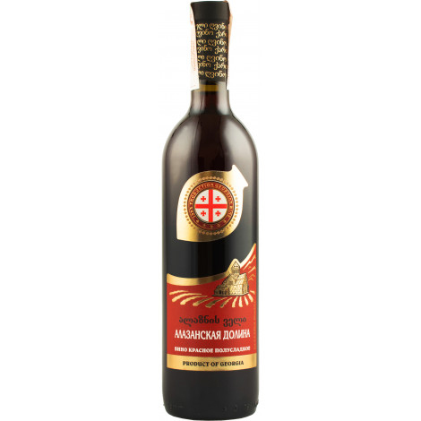 Вино "Алазанська Долина" черв.напiв/сол 0,75л 11-12% (Грузiя,Кахетiя,ТМ "Bolero")