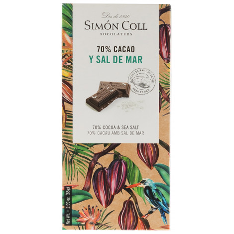 Шоколад темний 70% з морською сіллю 85г (Іспанія, ТМ "Simon Coll") 2527