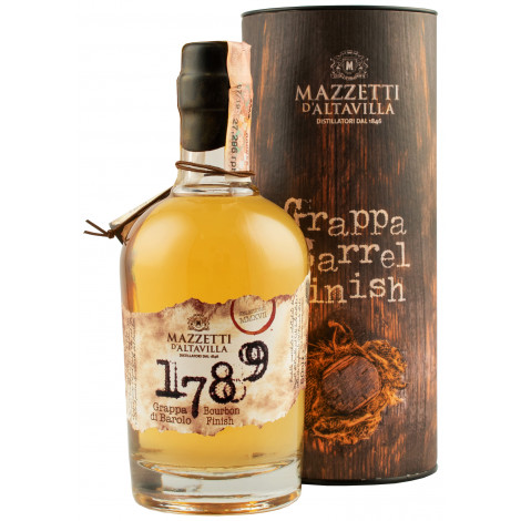 Grappa "1789 Barolo-Bourbon finish" 0,5л 43% туб (Італія, П'ємонт, ТМ "Mazzetti") 3111