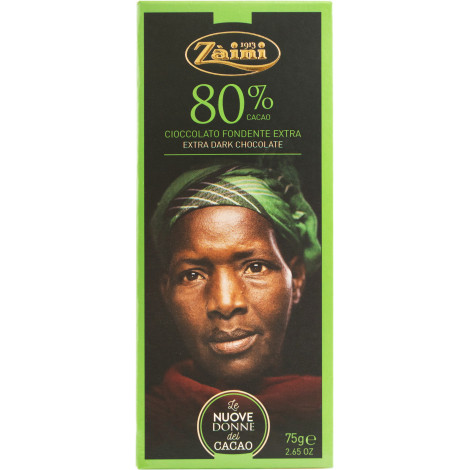 Шоколад "Women of cocoa 80% Dark chocolate  Zaini" 75г (Італія, ТМ "Zaini")
