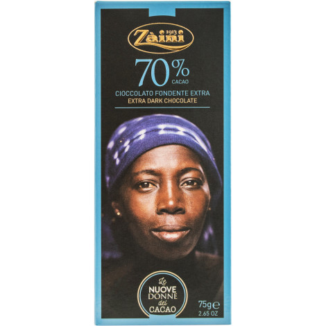 Шоколад "Women of cocoa 70% Dark chocolate  Zaini" 75г (Італія, ТМ "Zaini")