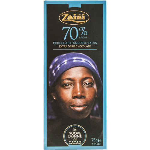 Шоколад "Women of cocoa 70% Dark chocolate  Zaini" 75г (Італія, ТМ "Zaini")