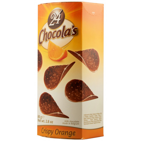 Шоколадні чіпси "Orange chocolate" 80г (Бельгія, ТМ "24 Chocola's")