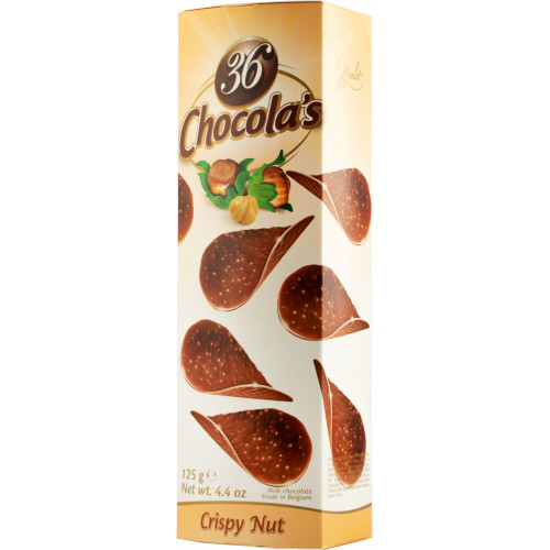 Шоколадні чіпси "Milk hazelnut chocolate" 125г (Бельгія, ТМ "36 Chocola's")
