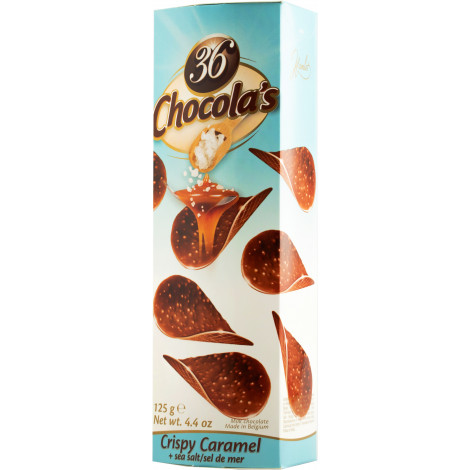 Шоколадні чіпси "Milk caramel sea salt chocolate" 125г (Бельгія, ТМ "36 Chocola's")