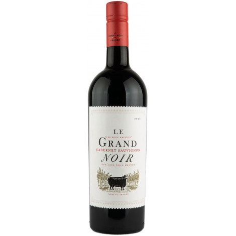 Вино "Cabernet Sauvignon Pays d'Oc IGP" черв.сух 0,75л 13,5% (Франція, Лангедок-Руссільон, ТМ "Le Grand Noir")