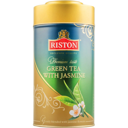 Чай зелений "With Jasmine" 225г ж/б (Шрі-Ланка, ТМ "Riston")