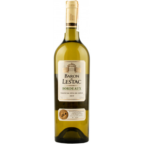 Вино "Bordeaux Baron de Lestac AOP" бiл.сух 0,75л 12% (Франція, Бордо, ТМ "Baron de Lestac")