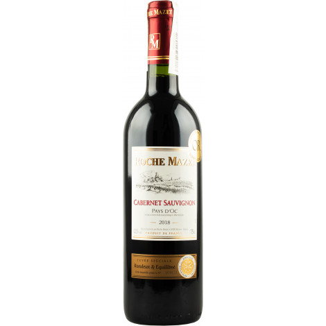 Вино "Cab.sauv Pays D'oC IGP" черв.сух 0,75л 13% (Франція, Лангедок-Руссільон, ТМ "Roche Mazet")