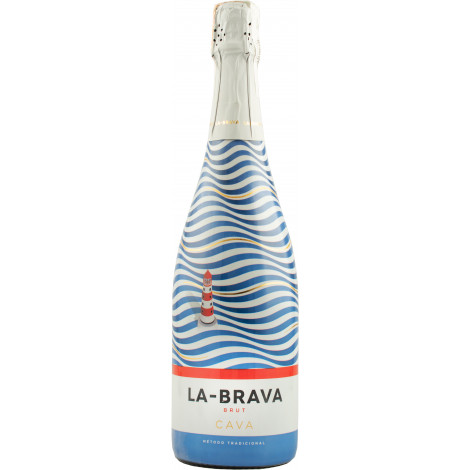 Вино ігристе "Cava Brut  " біл.брют 0,75л 11,5% (Іспанія,Каталонія, ТМ "La Brava")