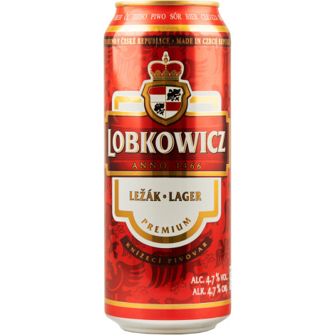 Пиво "Premium Lager" 0,5л 4,7% ж/б (Чехія, ТМ "Lobkowicz")
