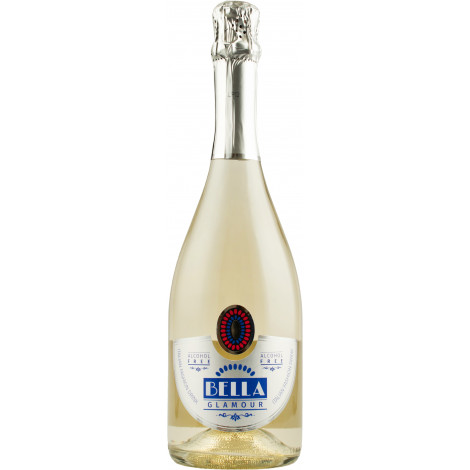 Вино ігристе б/алкогольне "Bella Glamour" біл.н/сол 0,75 л (Італія, Лобмардія, ТМ "Bella")