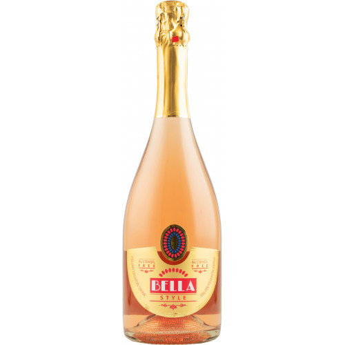 Вино ігристе б/алкогольне "Bella Style" рожев.н/сол 0,75 л (Італія, Лобмардія, ТМ "Bella")