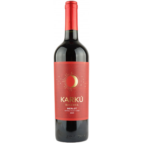 Вино "Merlot Reserva KARKU 2024" черв.сух 0,75л 13% (Чилі, Д.Мауле, ТМ "Karku")