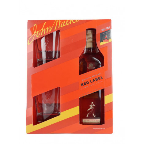Віскі "Johnnie Walker" Red Label 0,7л 40% подар.упак + 2 склянки (Шотландія, ТМ "Johnnie Walker")