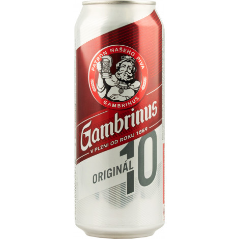 Пиво світле "Gambrinus 10%" 0,5л 4,3% ж/б (Чехія, ТМ "Gambrinus")