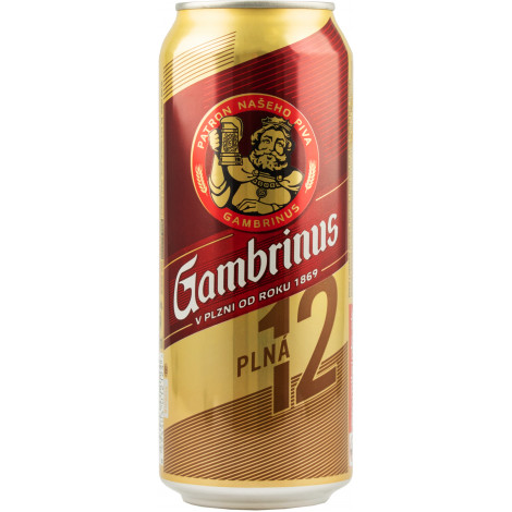 Пиво світле "Gambrinus 12%" 0,5л 5,2% ж/б (Чехія, ТМ "Gambrinus")