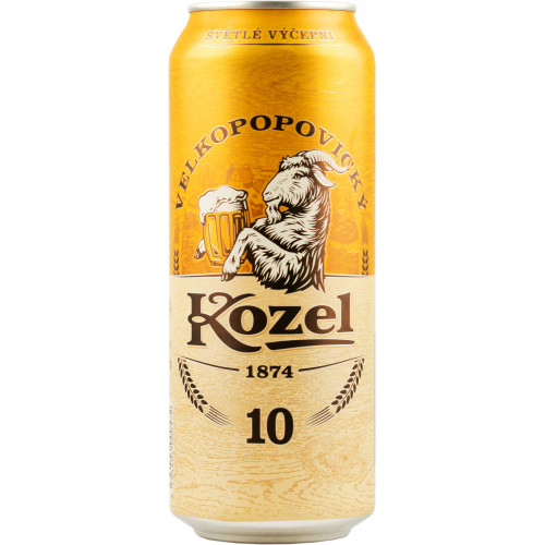 Пиво светлое "Velkopopovicky Kozel 10%" 0,5л 4,2% ж/б (Чехия, ТМ" Kozel")