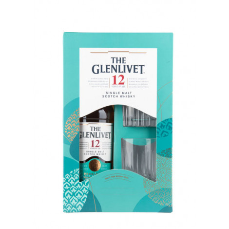 Віскі "The Glenlivet" 12yo 0,7л 40% + 2 склянки (Шотландія, ТМ "The Glenlivet")