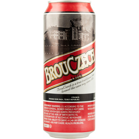 Пиво "BrouCzech lager" 0,5л 5% ж/б (Чехія, ТМ "BrouCzech")