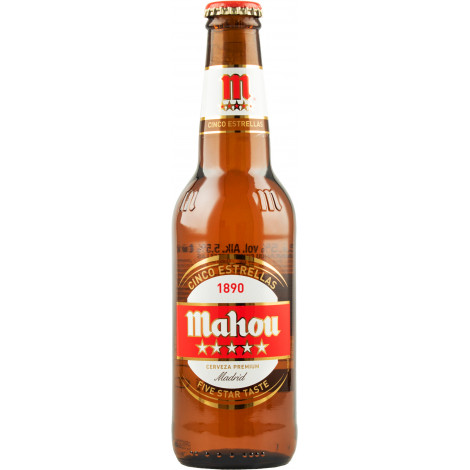 Пиво "Mahou 5estrellas" 0,33л 5,5% скло (Іспанія, ТМ "Mahou")