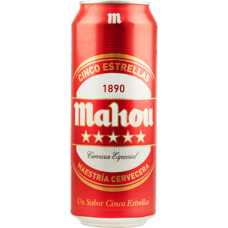 Пиво "Mahou 5estrellas" 0,5л 5,5% ж/б (Іспанія, ТМ "Mahou")