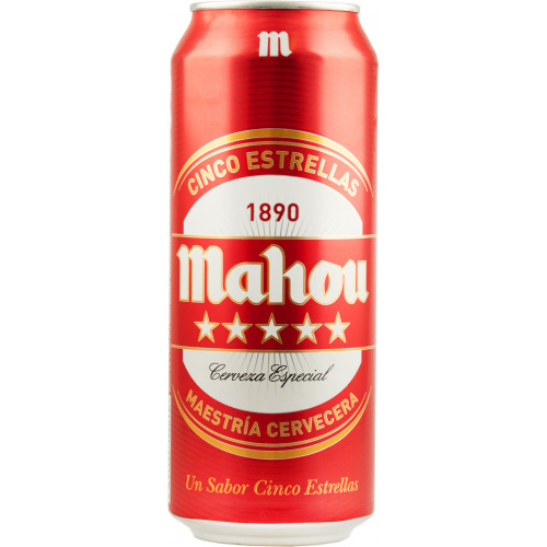 Пиво "Mahou 5estrellas" 0,5л 5,5% ж/б (Іспанія, ТМ "Mahou")