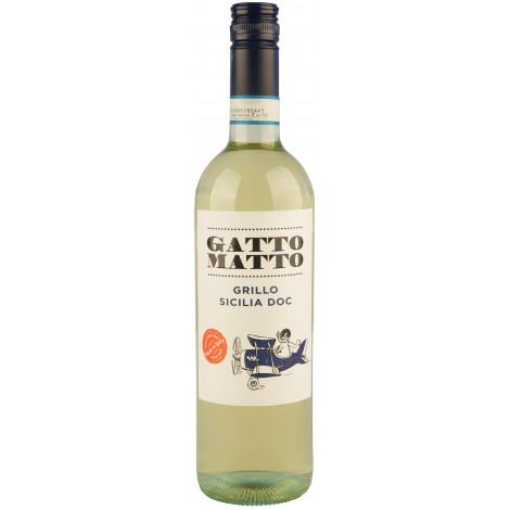 Вино "Grillo Sicilia DOC" бел.сух 0,75л 11,5% (Італія, Сицилія, ТМ "Gatto Matto")