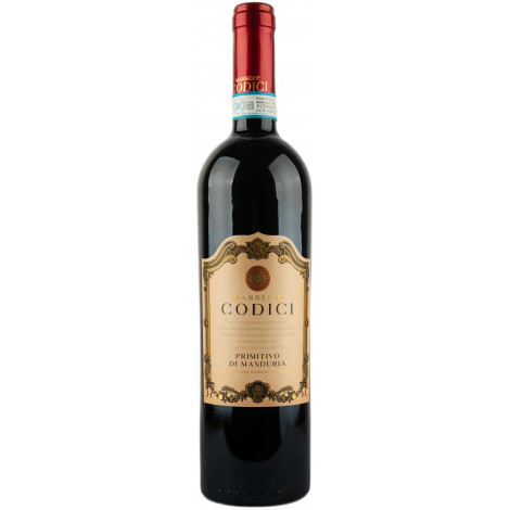Вино "Primitivo di Manduria DOP Codici Masserie "черв.сух 0,75л 14% (Італія, Пулія, ТМ "Codici")