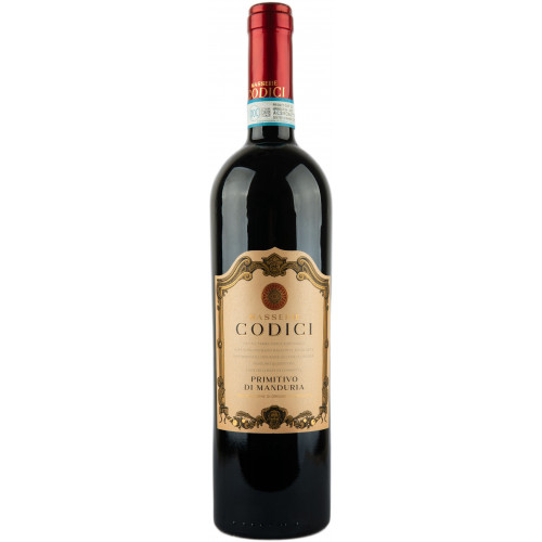 Вино "Primitivo di Manduria DOP Codici Masserie "черв.сух 0,75л 14% (Італія, Пулія, ТМ "Codici") Вино "Primitivo di Manduria DOP Codici Masserie "черв.сух 0,75л 14% (Італія, Пулія, ТМ "Codici")