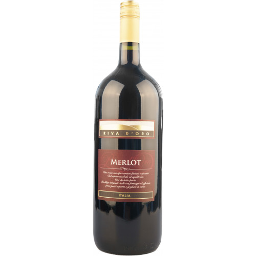 Вино "Merlot" черв.сух 1,5л 12,5% (Італія, Венето, ТМ "Riva D'oro")