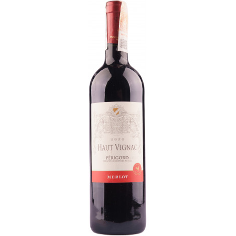 Вино "Haut Vignac Merlot IGP Perigord" черв.сух 0,75л 14,5% (Франція, Бордо, ТМ "Haut Vignac")