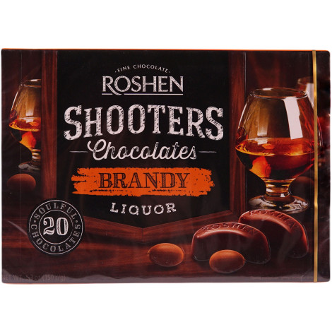 Цукерки "Roshen Shooters Brandy" 150г (Україна, ТМ "Roshen")