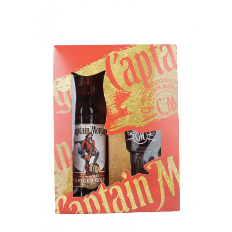 Ром "Captain Morgan" Spiced Gold 0,7л 35%+ склянка (Шотландія, ТМ "Captain Morgan")