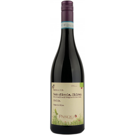 Вино органічне"Nero d'Avola-Shiraz DOC BIO" черв.сух 0,75л 13% (Iталiя,Сіцілія,TM "Pasqua")
